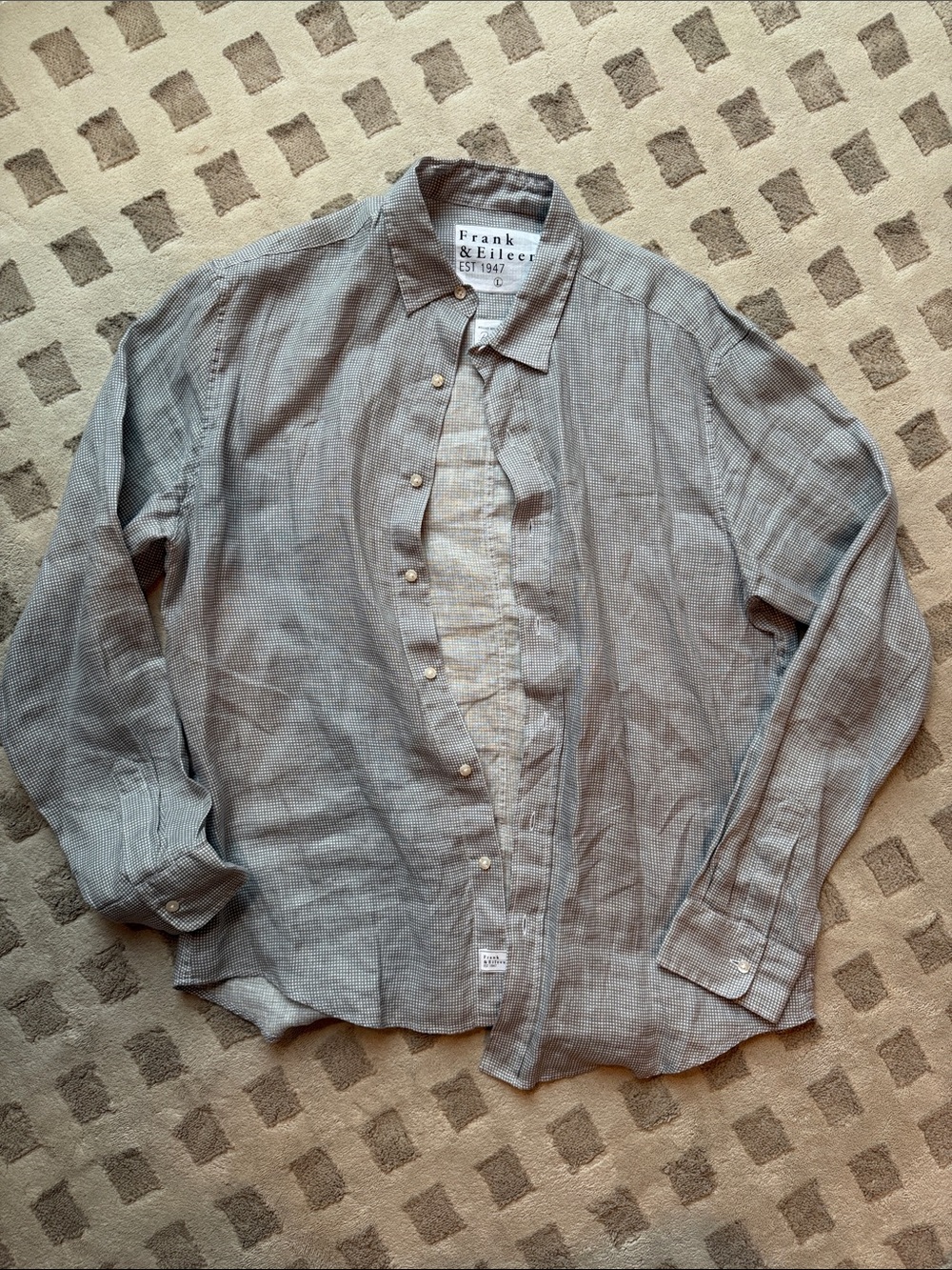 Frank & Eileen Light Gray Micro-Check Button-Down Shirt